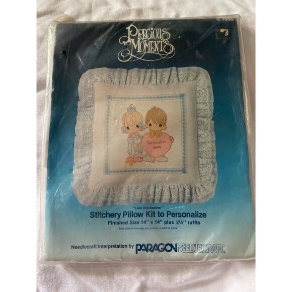 Precious Moments "Love One Another" Stitchery Pillow Kit To Personalize 14" x 14 - Picture 1 of 9